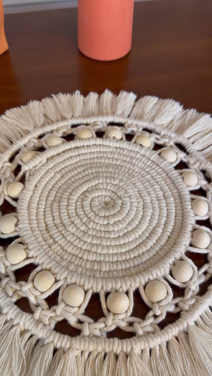 Tutoriel Dessous de plat en macramé